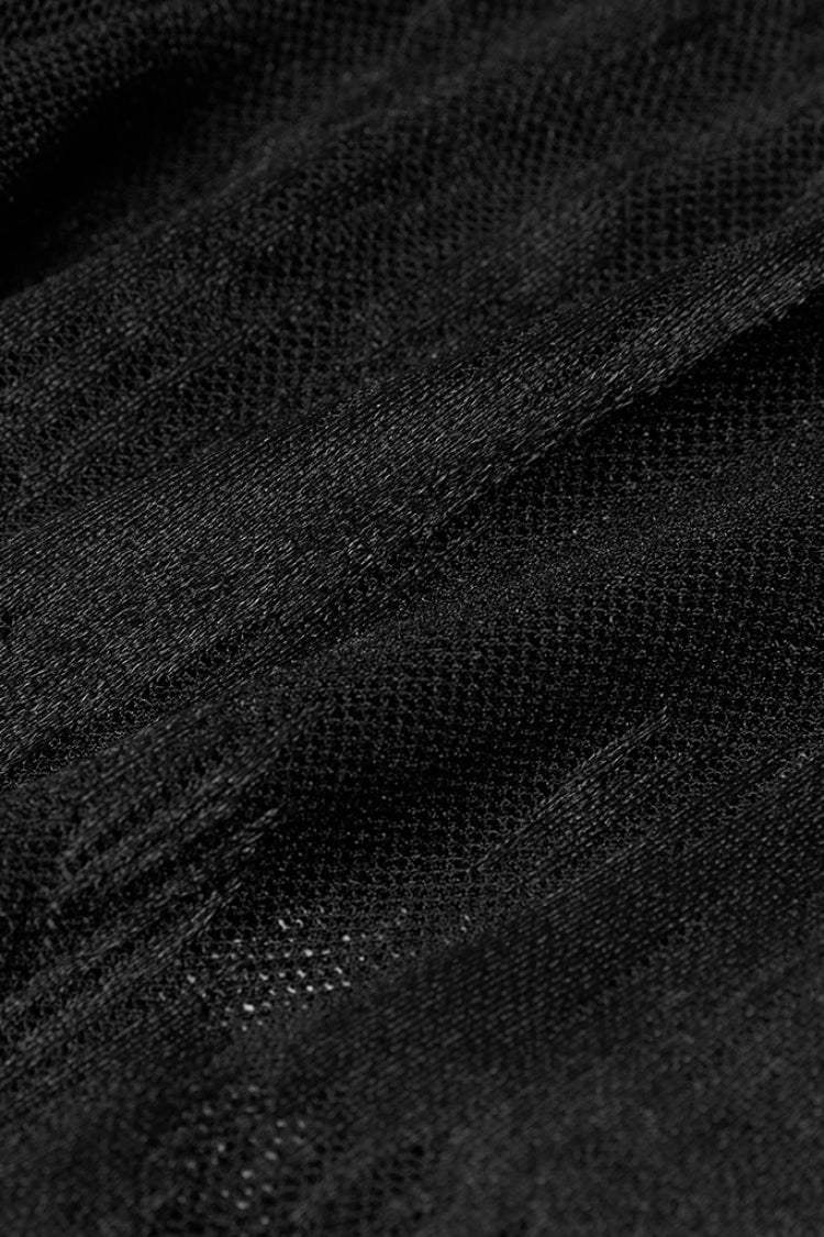 Python-Print Mesh Gothic Flared Trousers in Noir