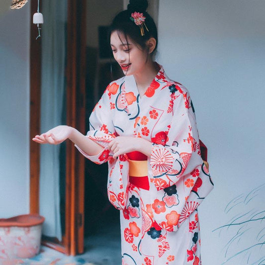 Cherry Blossoms Print Kimono Set