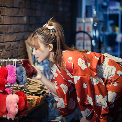 Aesthetic Cherry Blossoms Print Kimono Dress