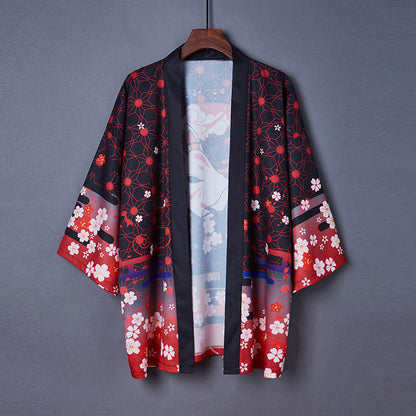 Vintage Anime Sakura Kimono Outerwear Sun Protective