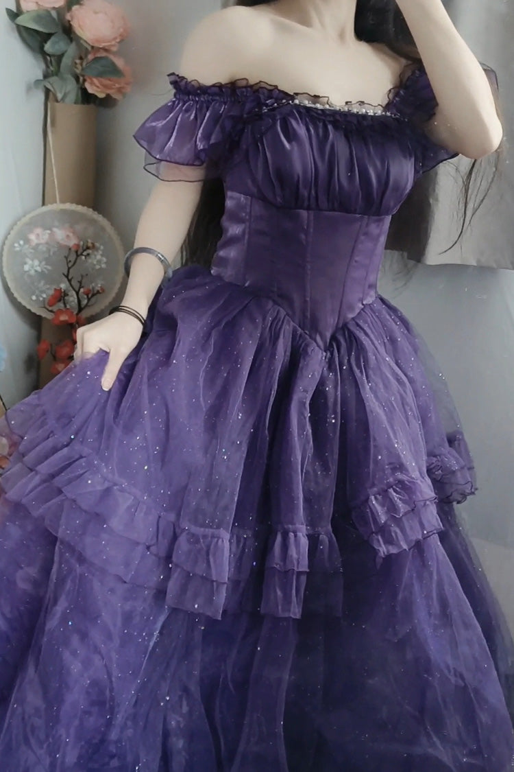 Purple Off-Shoulder Sweet Elegant Princess Lolita Dress with Bow