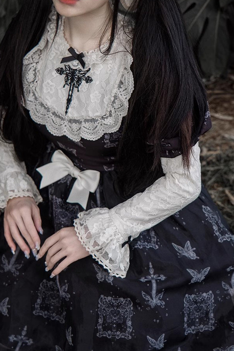 Black Butterfly Embroidered Gothic Lolita Gown