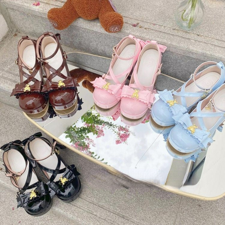 Lolita Bear Heels Mary Jane Shoes Sandals