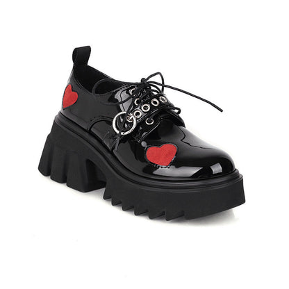 Y2K Red Heart Lolita Mary Janes Shoes