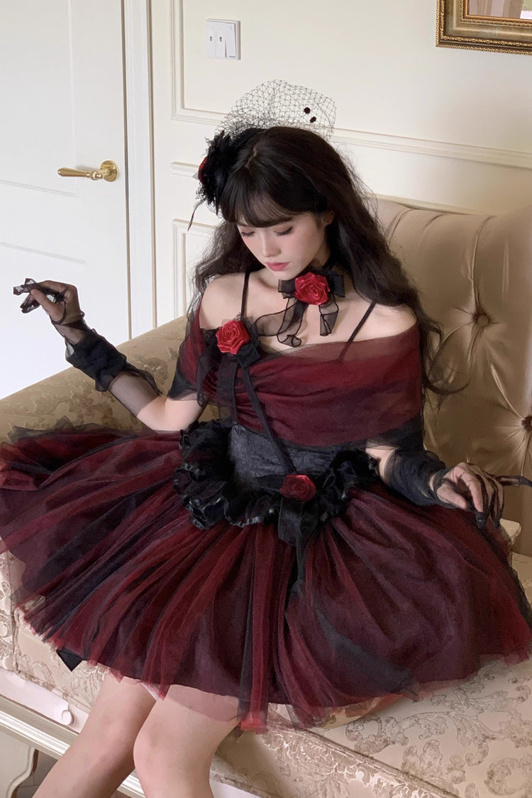Off Shoulder Ruffled Gothic Lolita Dress
