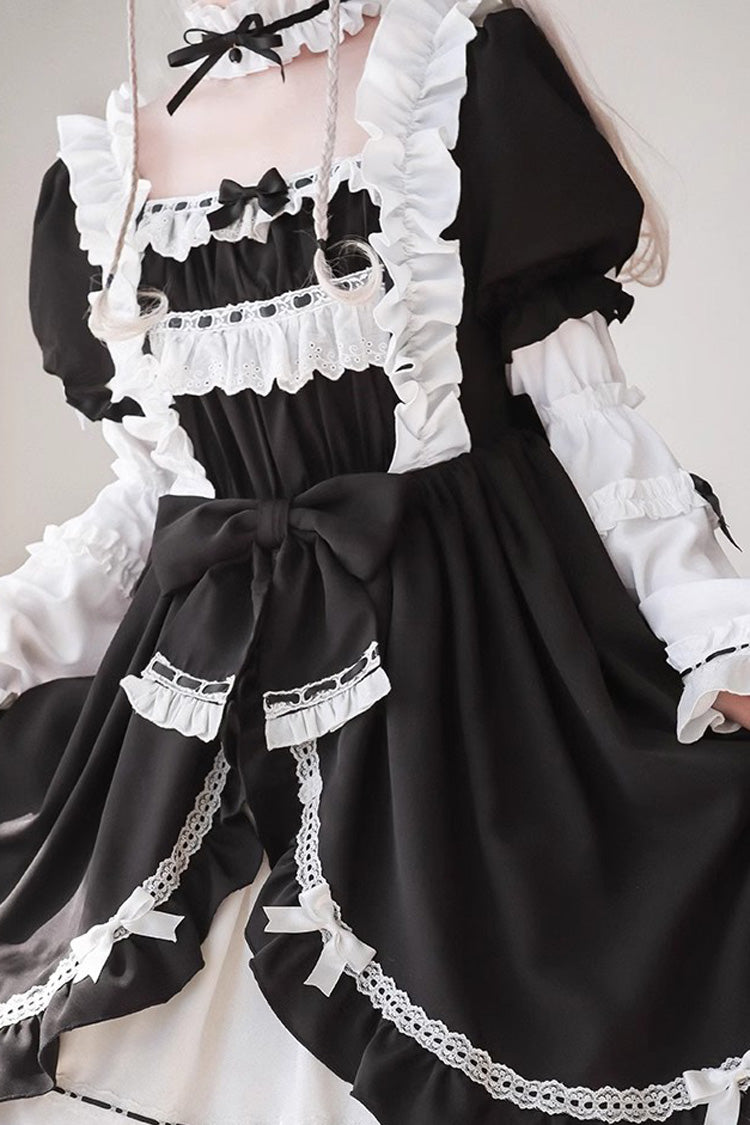 Long Sleeves Cardigan Bowknot Maid Gothic Lolita Dress