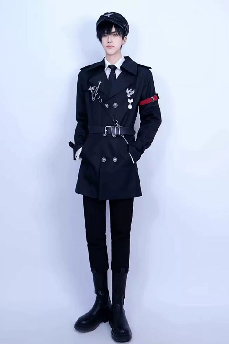 Elegant Gothic Military Long-Sleeve Coat with Ouji Style