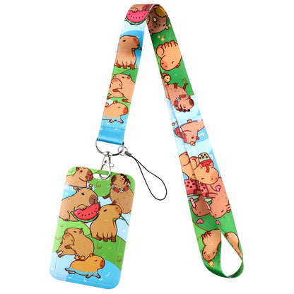 Capybara lanyard & card holder - bear - bears - capybara - lanyards - necklaces