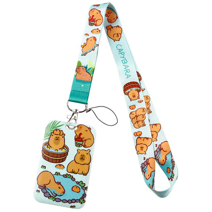 Capybara lanyard & card holder - bear - bears - capybara - lanyards - necklaces