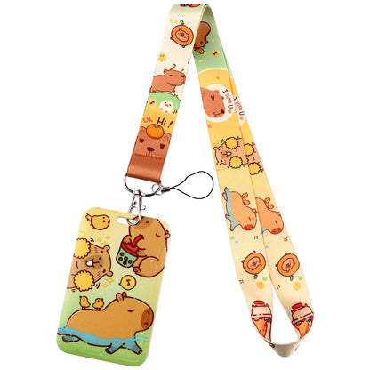 Capybara lanyard & card holder - bear - bears - capybara - lanyards - necklaces