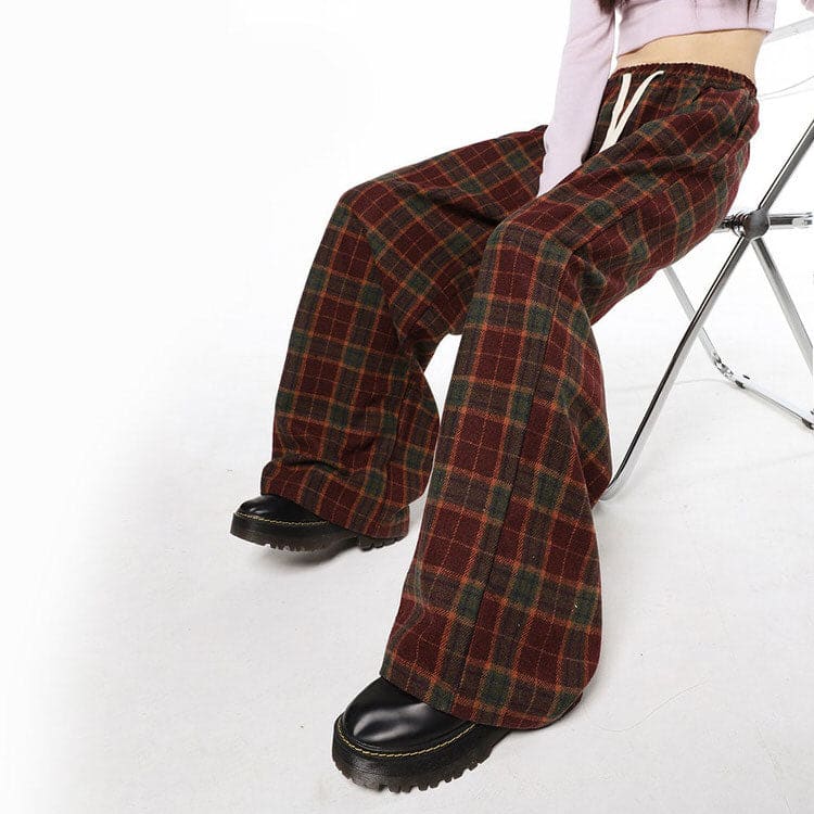 Casual Plaid Pants - Pants