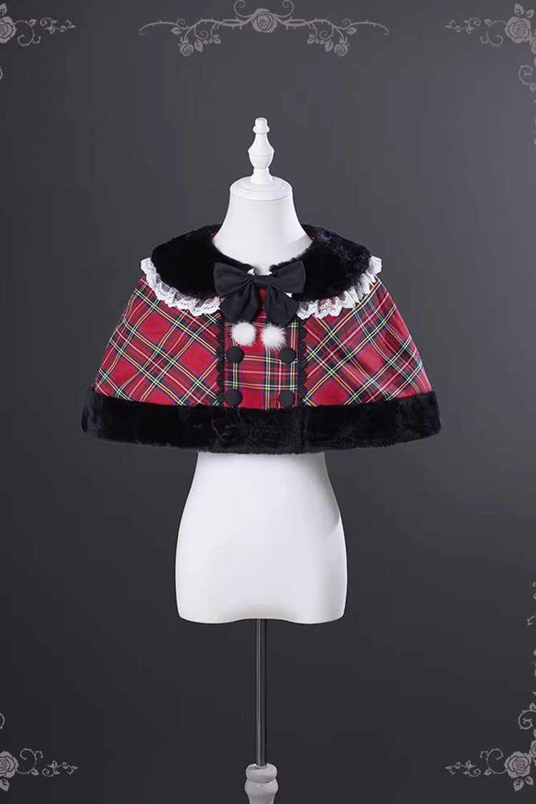 Scarlet Witch Gargamel Square Neck Sleeveless Printed Ruffled Bow Laced Gothic Jumper Dress