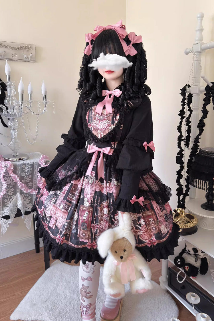 Skirt with Ruffle Bowknot and Missing Lamb Print