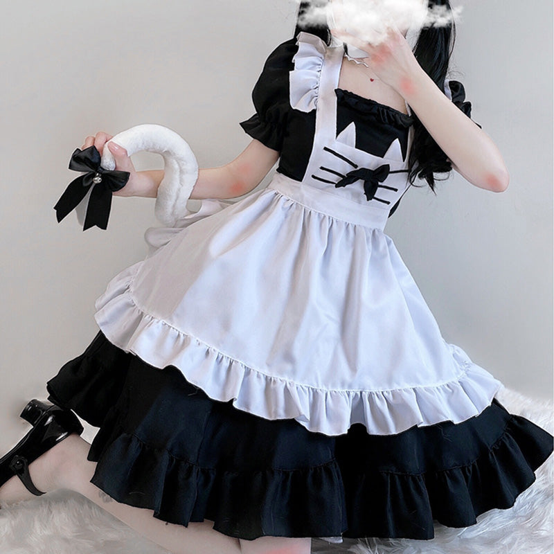 Kawaii Kitty Bow Lolita Maid Dress