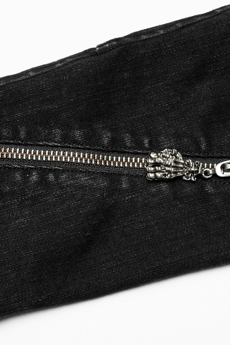 Steampunk Ghost Claw Zipper Slim Irregular Leg Warmers