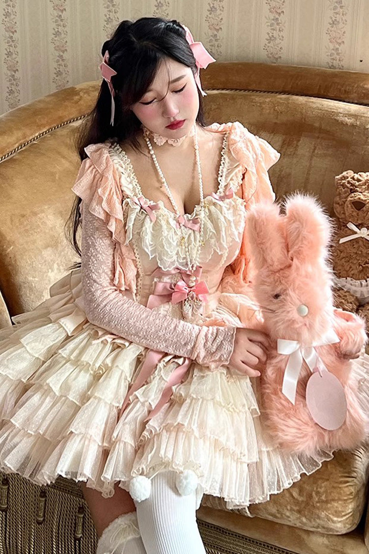 Ballet Style Multi-Layer Dress with Ruffles - Romantic