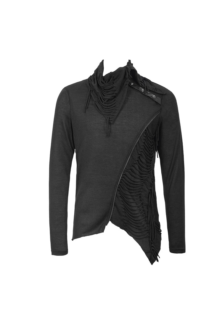 Woolen Punk T-Shirt Irregular Hem