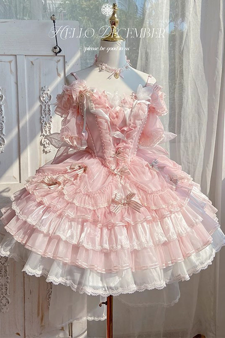 Tulip & Wind Chime JSK with Multi-Layer Ruffles & Bow