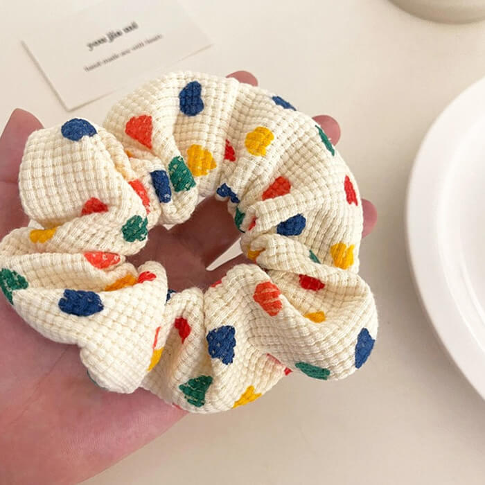 Colorful Hearts Scrunchie