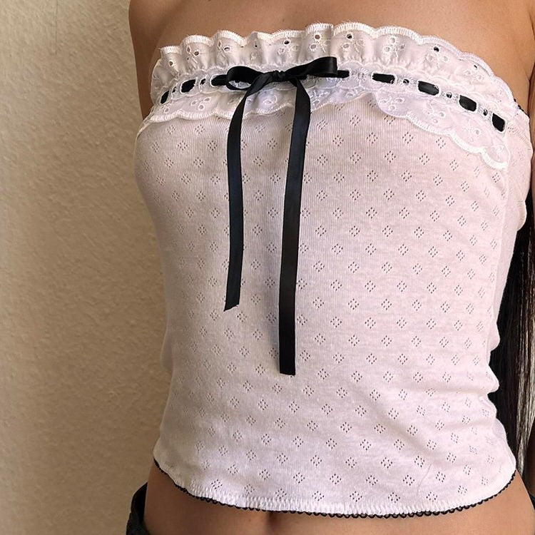 Elegant Maid Ribbon Tube Top