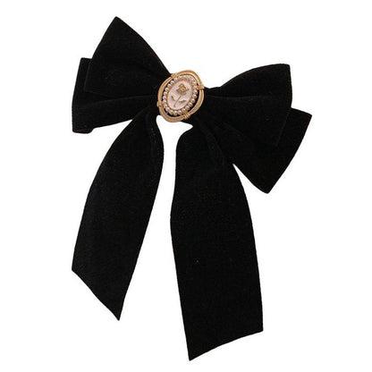 Elegant Black Velvet Hair Bow