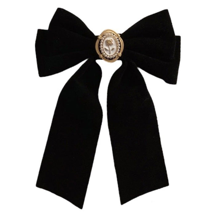 Elegant Black Velvet Hair Bow