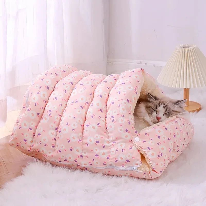 Cozy Sleeping Bag Cat Bed