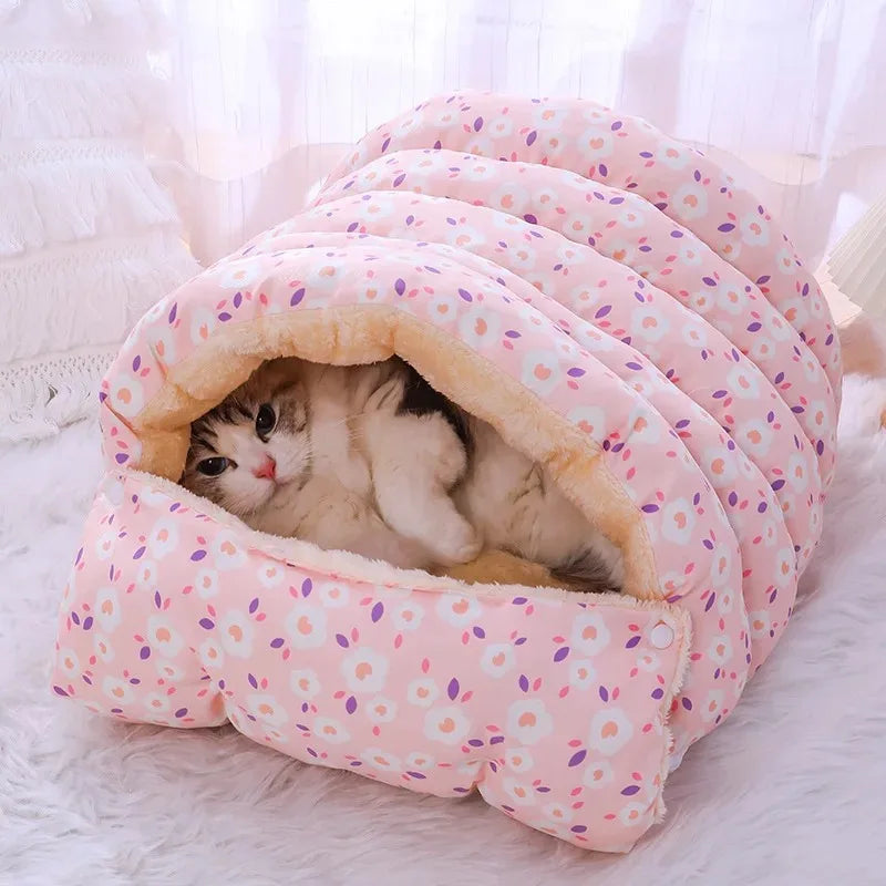 Cozy Sleeping Bag Cat Bed