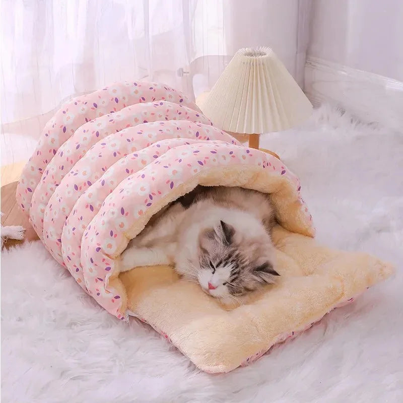 Cozy Sleeping Bag Cat Bed