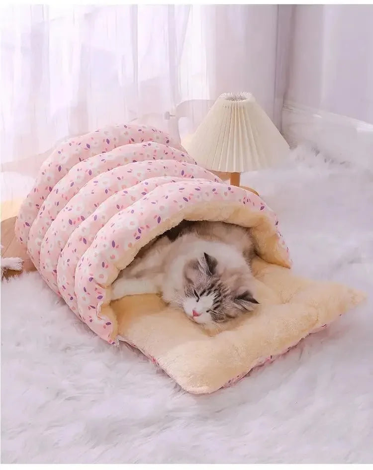 Cozy Sleeping Bag Cat Bed