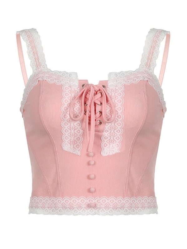 Sweet Pink Lace Camisole