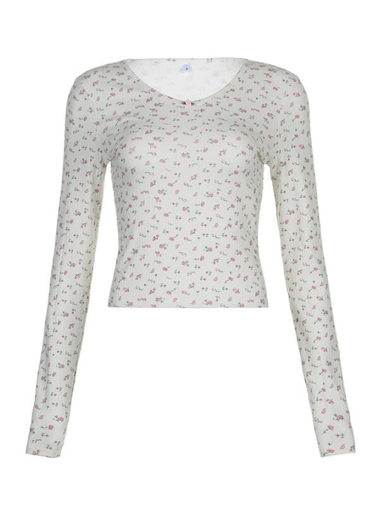 Causal White Flowers Top
