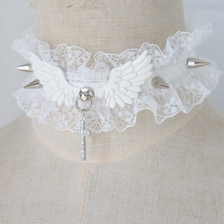 Y2K Angel Wings Choker