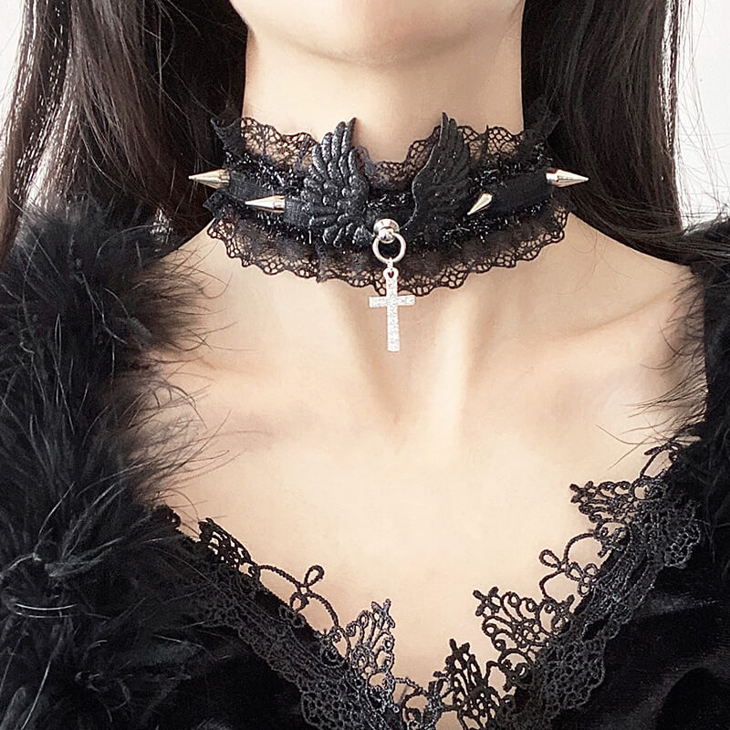 Y2K Angel Wings Choker