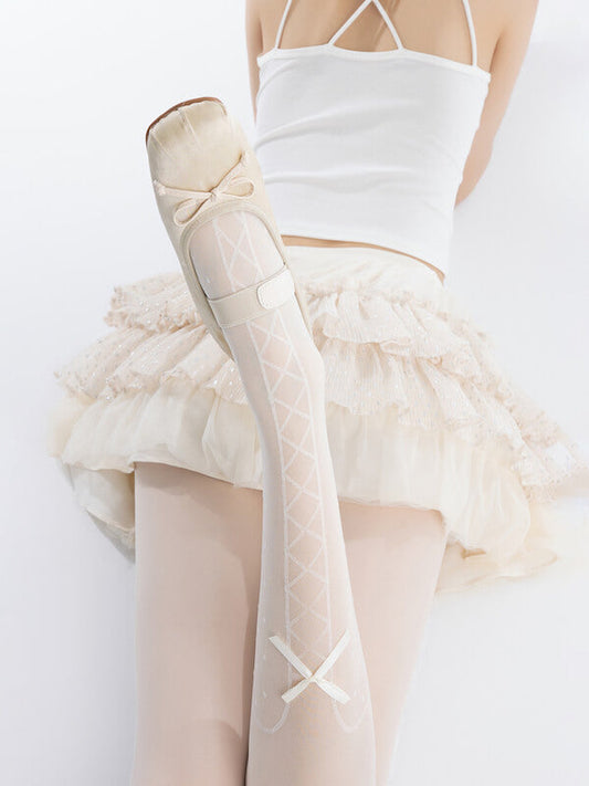 Sweet Lolita Lace Bow Tights