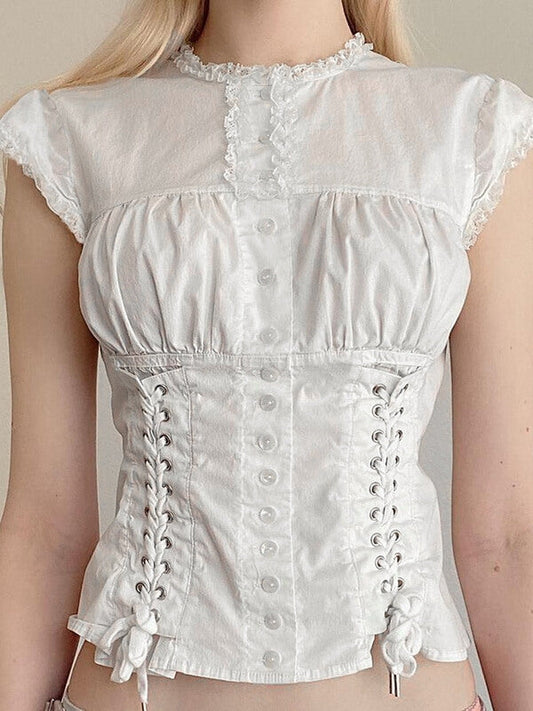 White Fairy Twin-ribbons Top