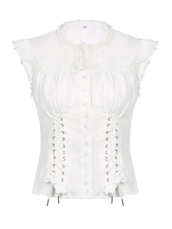 White Fairy Twin-ribbons Top