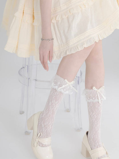 Floral Lace White Socks