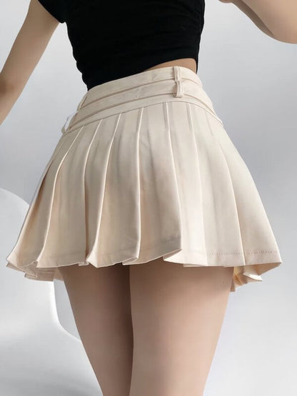 Sweet Double Heart Belts Skirt