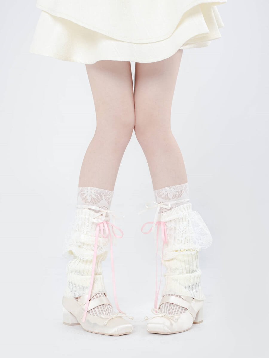 Sweet Knit with Lace Leg Warmers