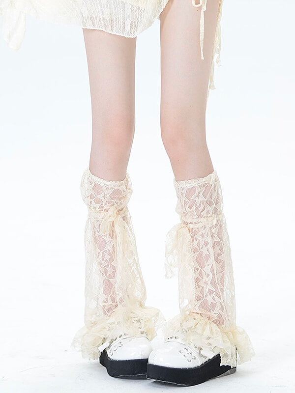 Fairy Stars Lace Leg Warmers