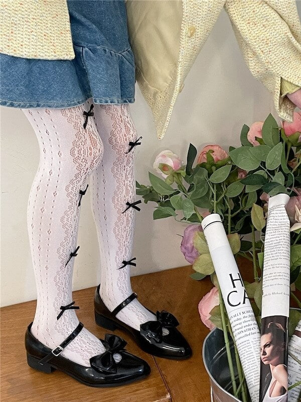 Lolita Bow Lace Tights