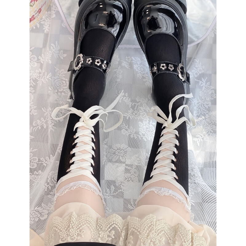 Lolita Lace Ribbon Bandage Stockings