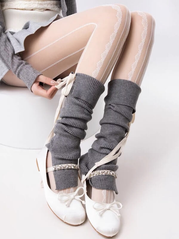 Kawaii Ribbon Ballet Leg Warmers