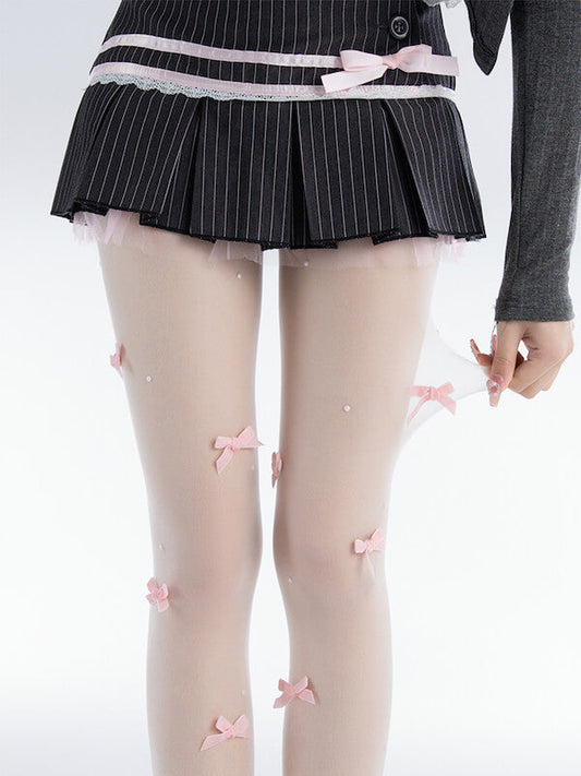 Sweet Pink Bow Tights