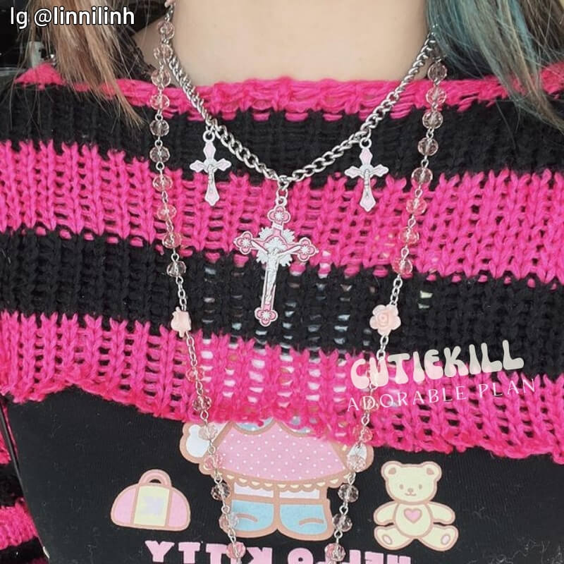 Y2k Punk Cross Necklace