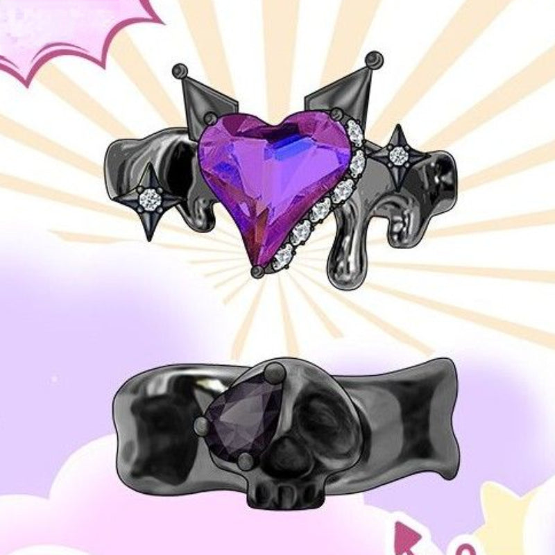 Dark Romance Gothic Adjustable Couple Rings KI106 MK Kawaii Store