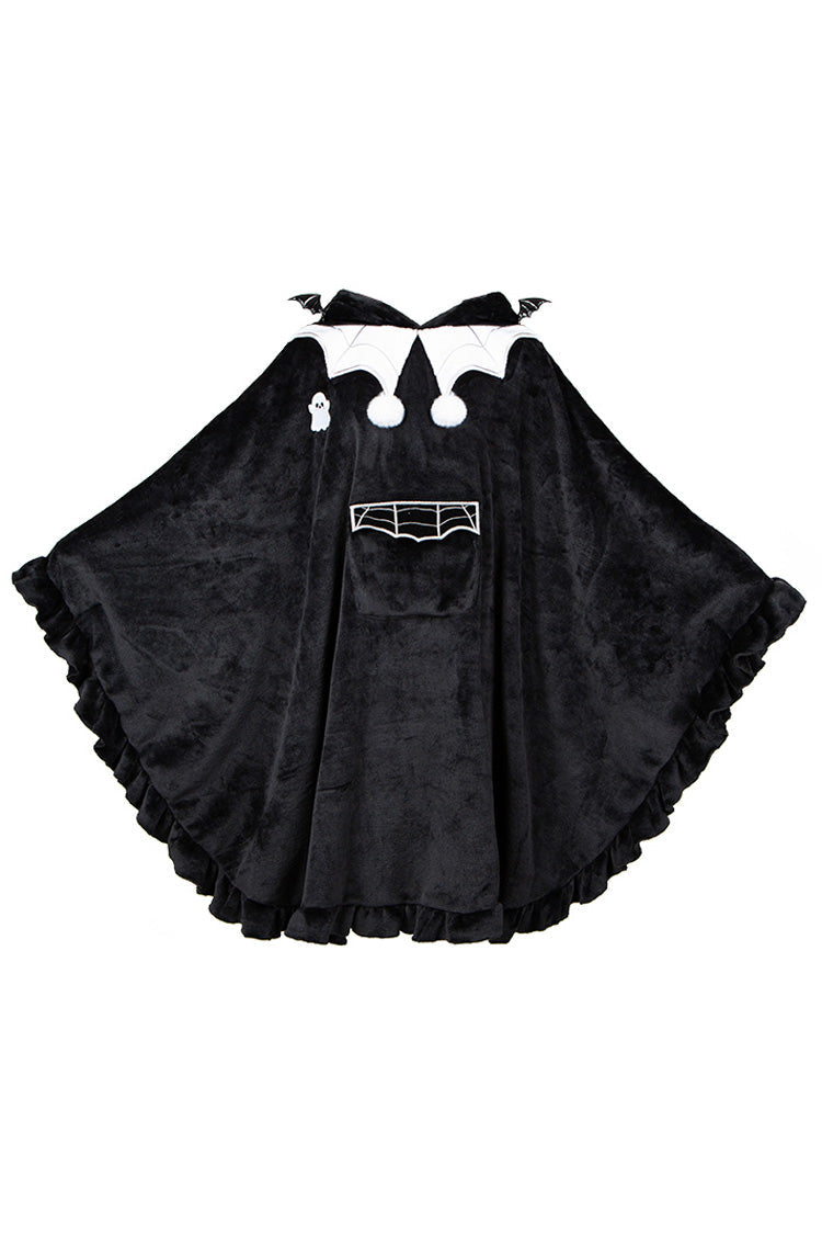 Sweet Lolita Hooded Coat Cloak with Ruffled Bat Design