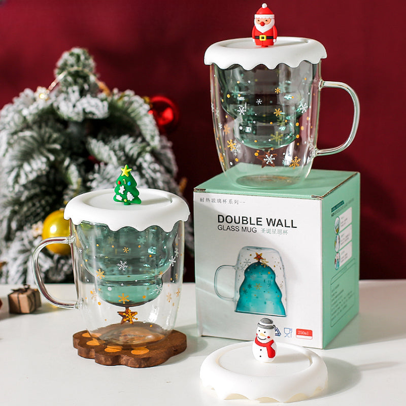 Christmas Glass Water Cup MK Kawaii Store
