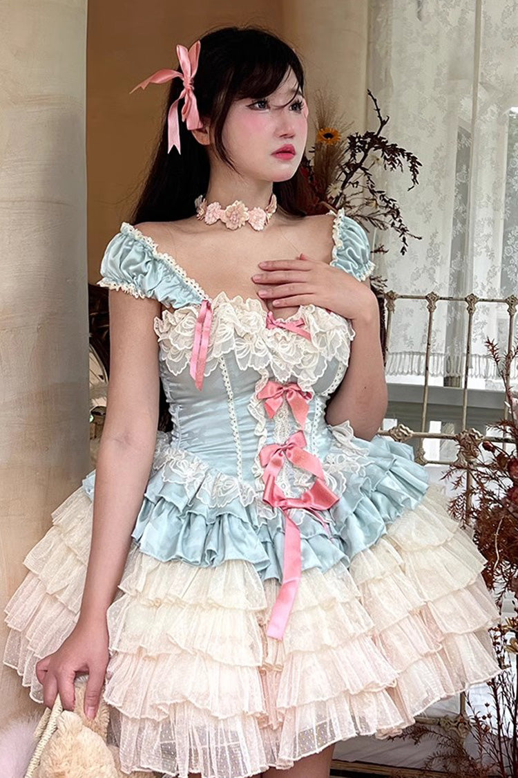 Ballet Style Multi-Layer Dress with Ruffles - Romantic